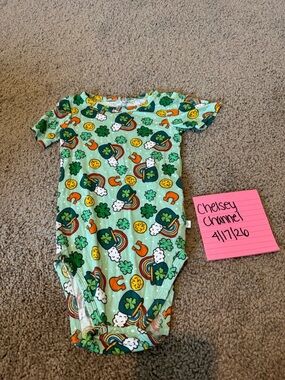 Posh Peanut St. Patrick's Day Baby Onesie with Shamrocks and Rainbows